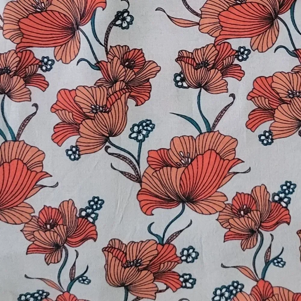 ASTR The Label Red Poppy Print Off Shoulder Crop Top Blouse - Picture 11 of 16